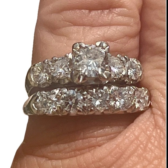 Jewelry - 14K White Gold With Natural DiamondsBridal Set 2.25 ctw 6.52 gtw